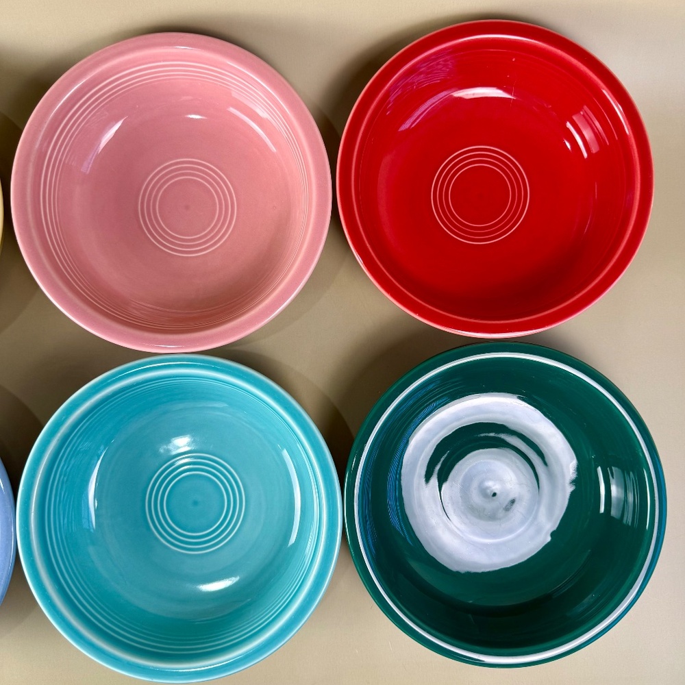 Vintage Fiestaware Rim Cereal Bowls – Set of 6 Multicolor | HLC USA Pottery - Picture 6 of 10